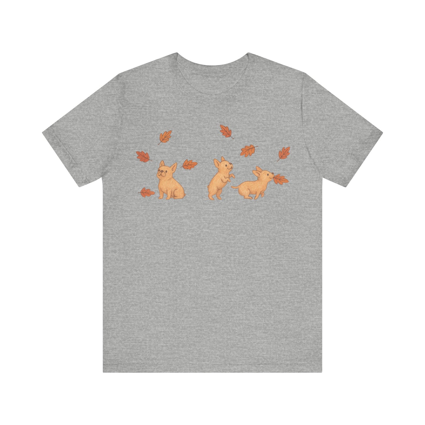 Fawn Frenchie Chasing Leaves TShirt