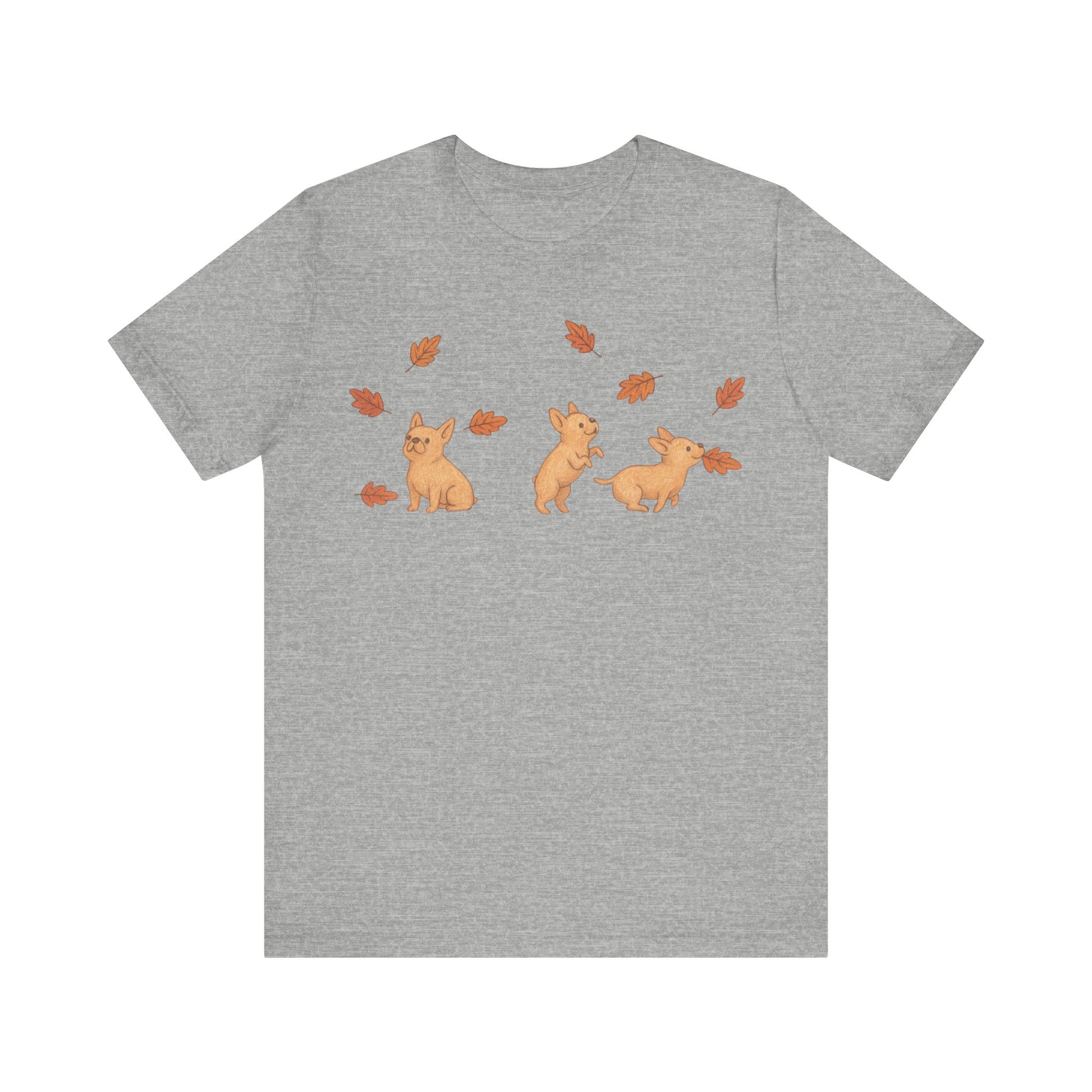 Fawn Frenchie Chasing Leaves TShirt