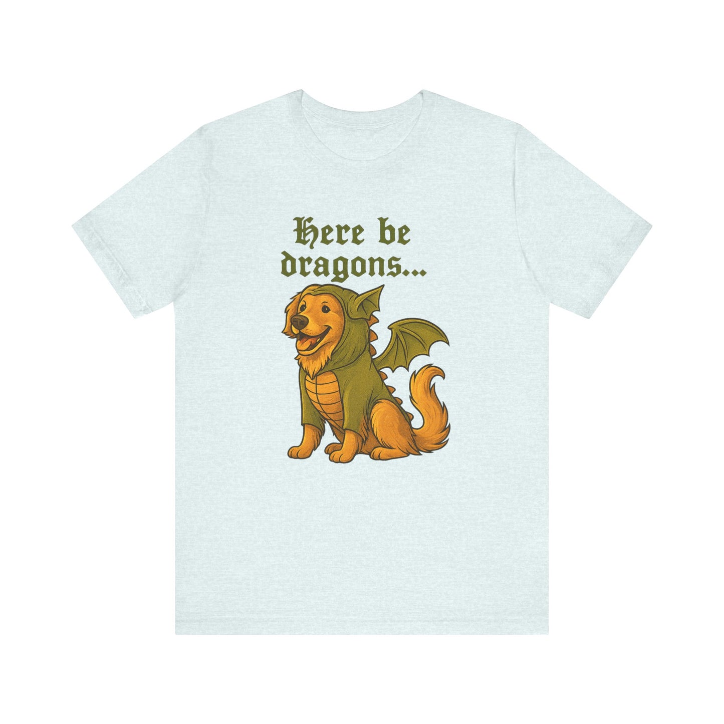 Golden Retriever Here Be Dragons TShirt