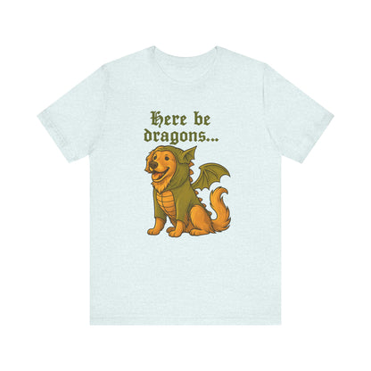 Golden Retriever Here Be Dragons TShirt
