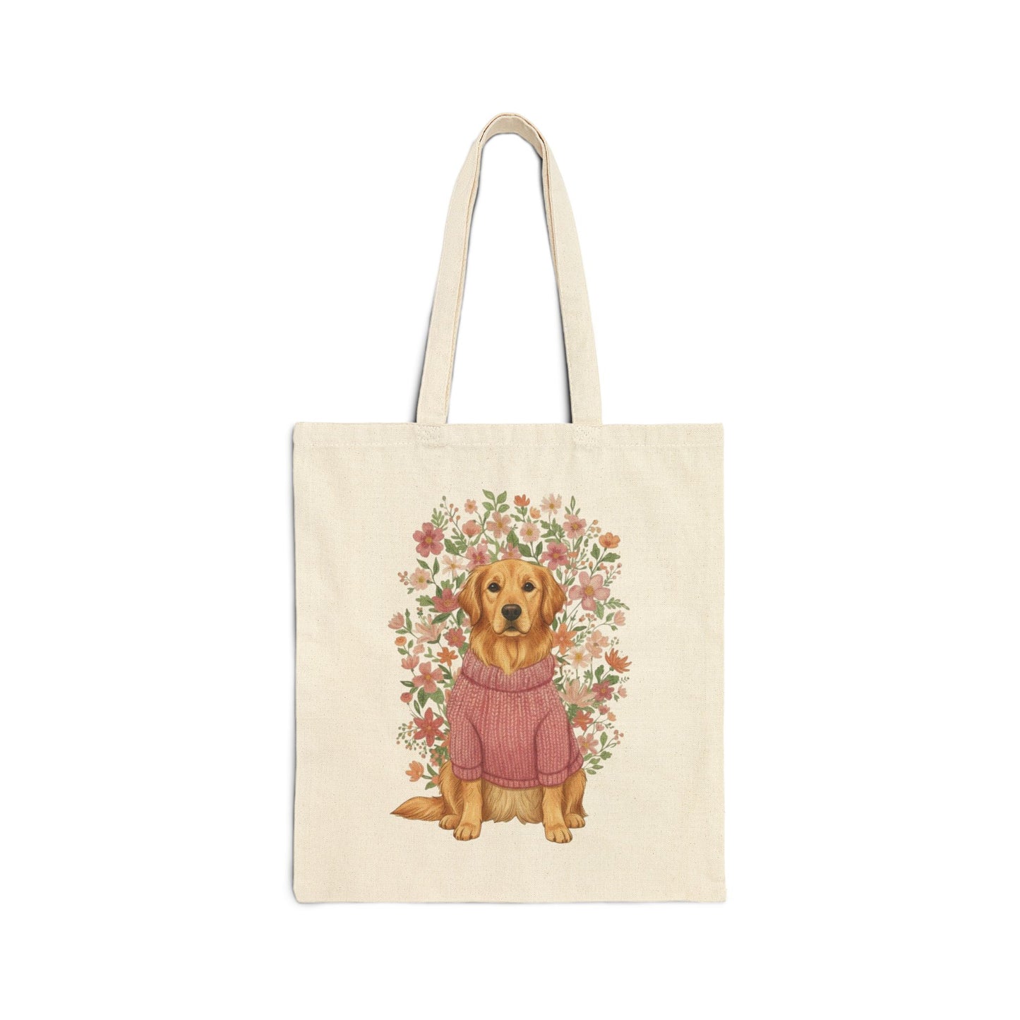 Golden Retriever Bouquet Tote Bag