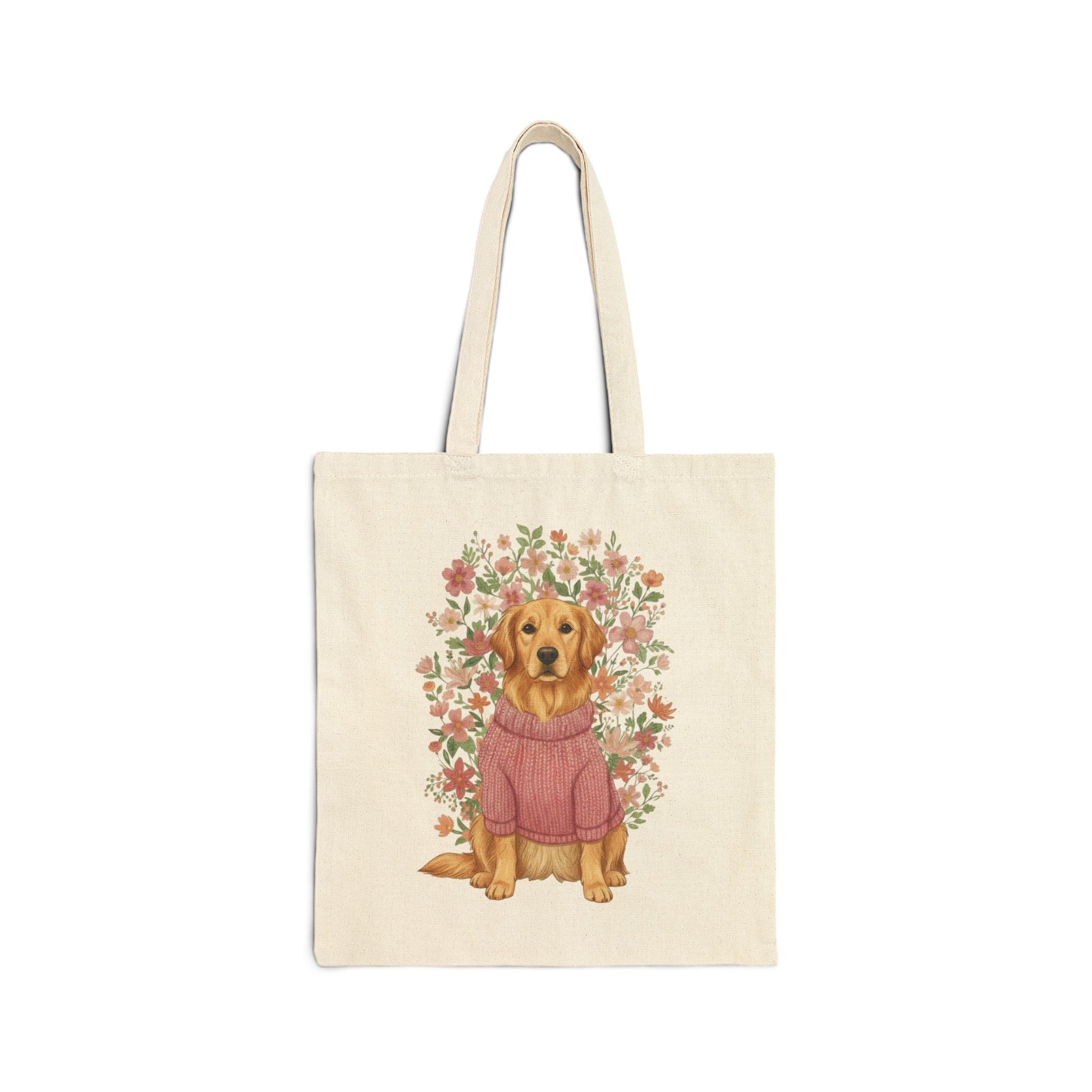 Golden Retriever Bouquet Tote Bag