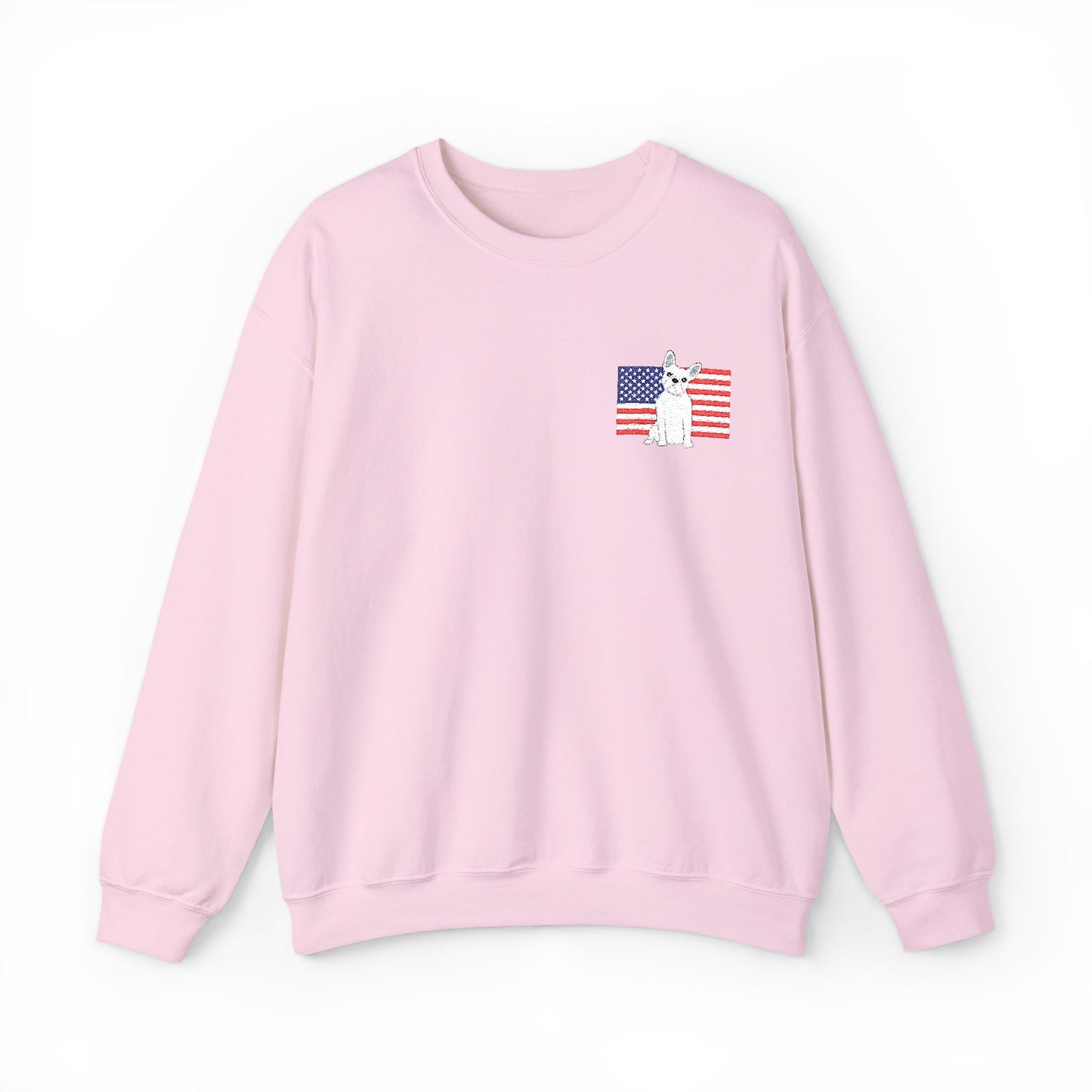 Embroidered Flag White Frenchie Sweatshirt