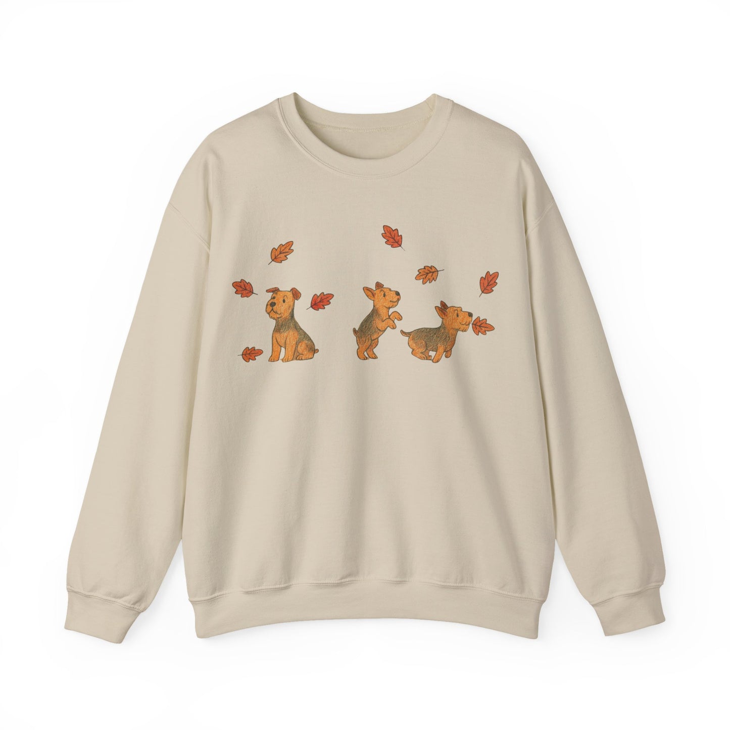 Airedale Terrier Chasing Leaves Sweatshirt