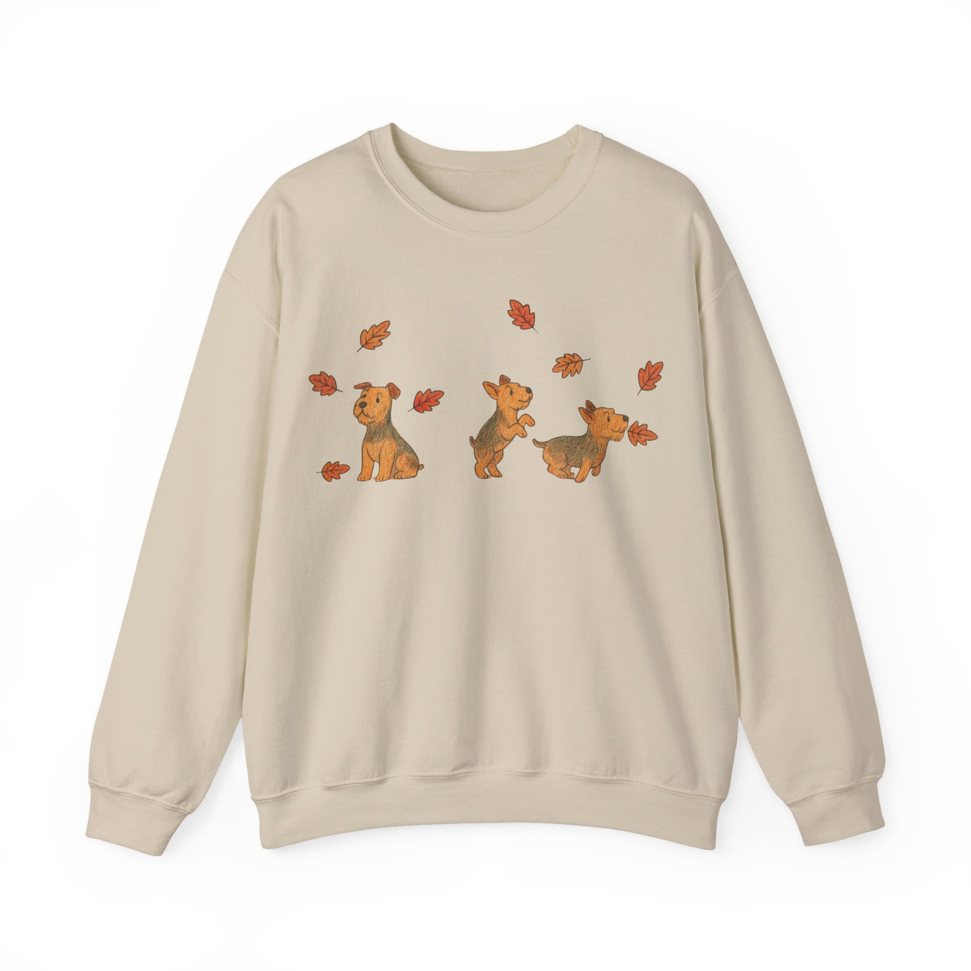 Airedale Terrier Chasing Leaves Sweatshirt