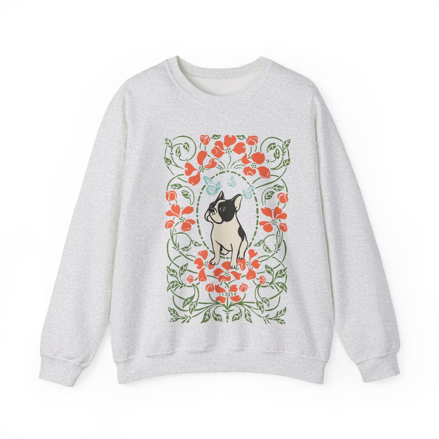 Piebald French Bulldog Butterfly Frame Sweatshirt