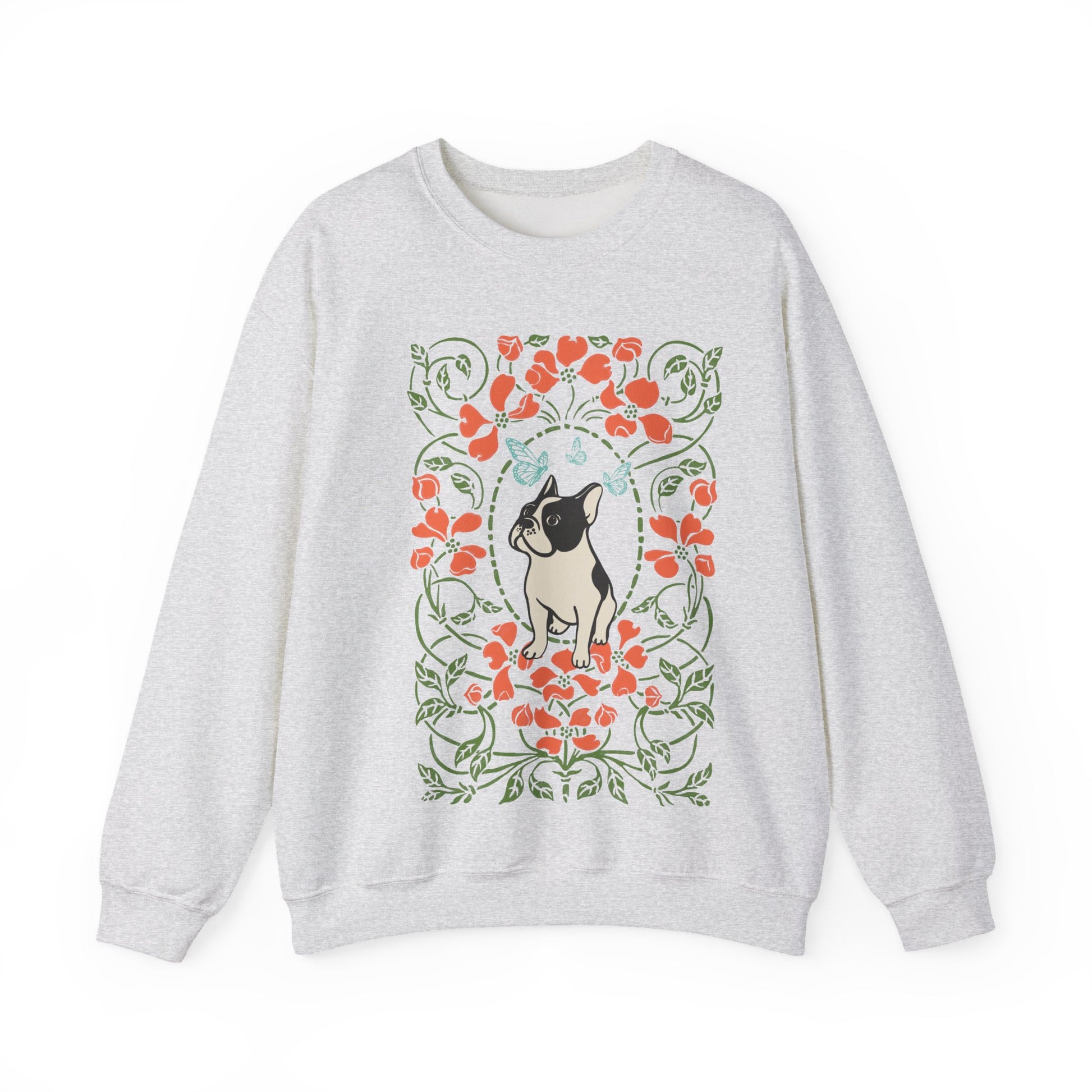Piebald French Bulldog Butterfly Frame Sweatshirt