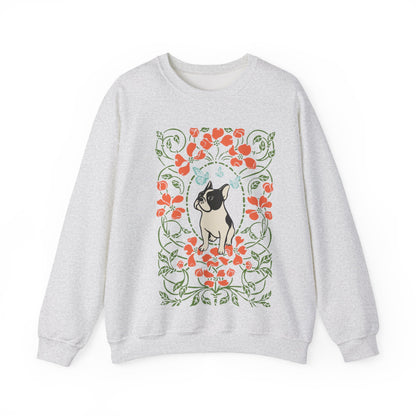 Piebald French Bulldog Butterfly Frame Sweatshirt
