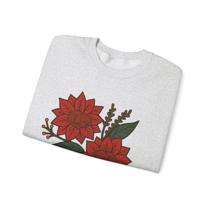 Ruby Cavalier Christmas Flower Sweatshirt