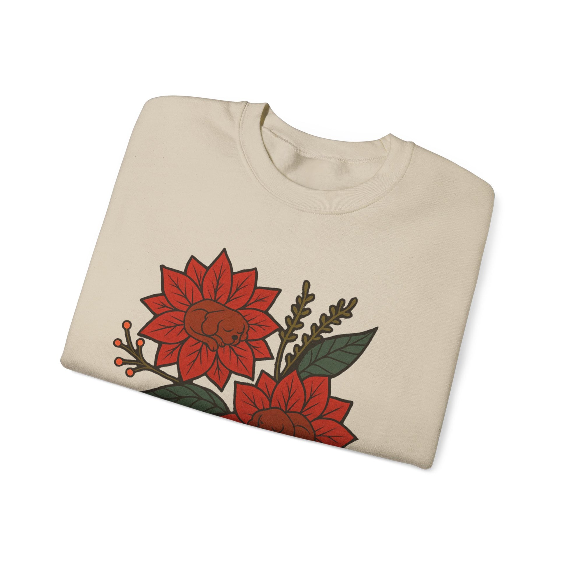 Ruby Cavalier Christmas Flower Sweatshirt