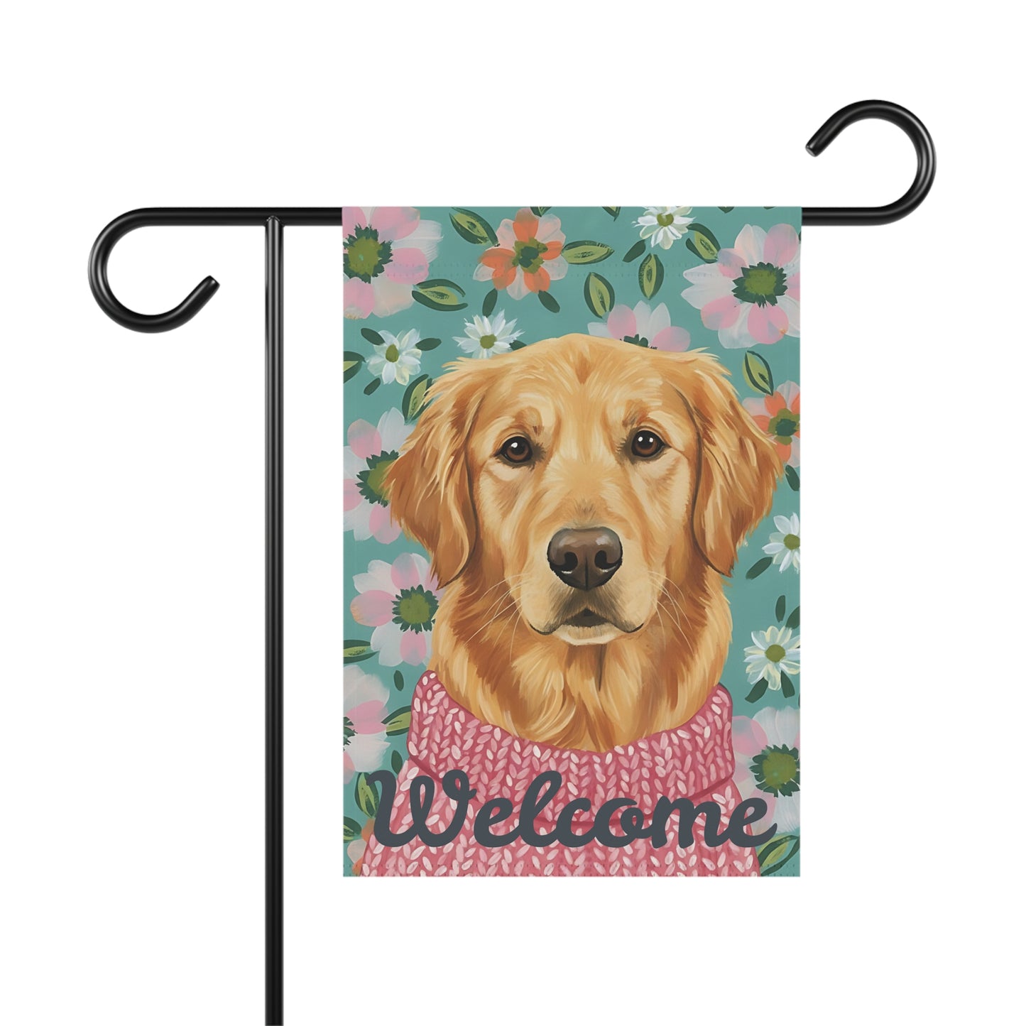 Welcome Golden Retriever Garden Yard Flag