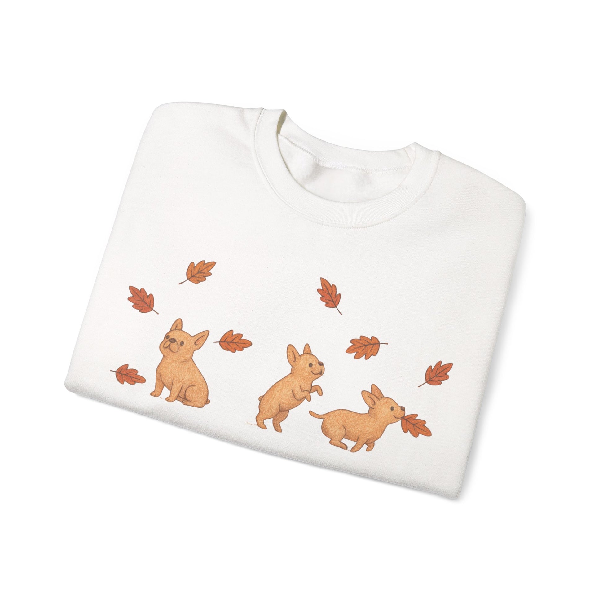 Fawn Frenchie Chasing Leaves Sweatshirt