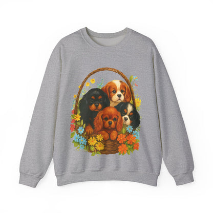 Cavalier Puppy Basket Sweatshirt