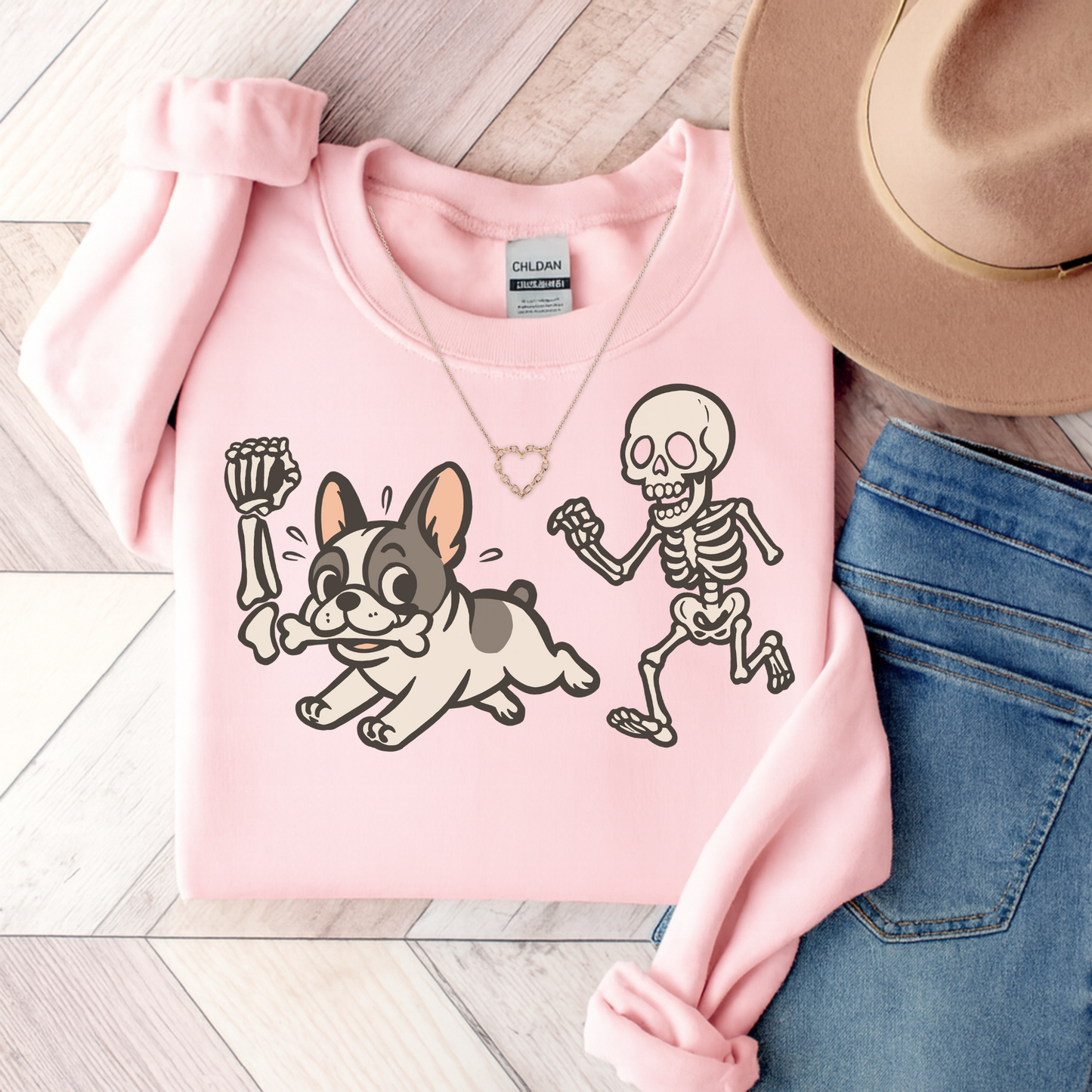 Piebald French Bulldog Grave Robber Sweatshirt