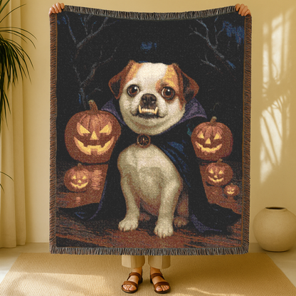 CUSTOM Mutt Dog Halloween Woven Blanket