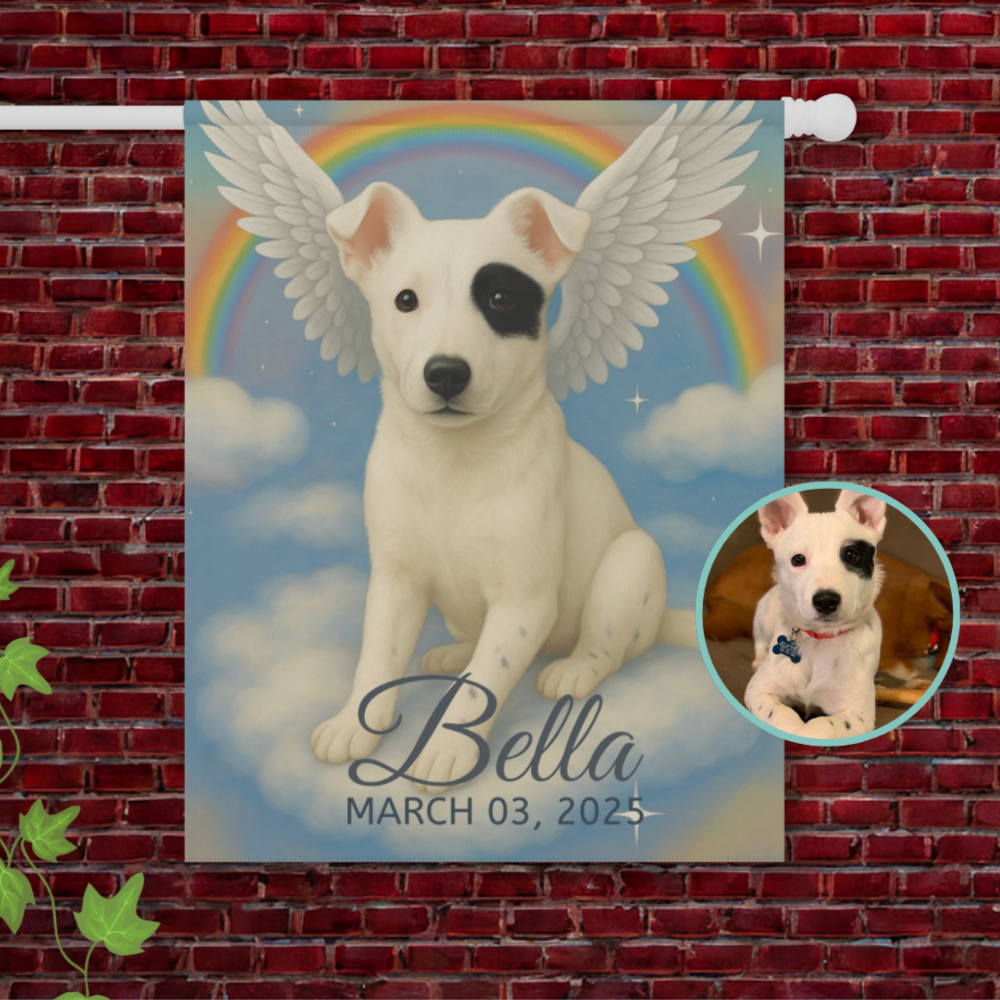 Custom Mutt Angel Garden Flag 24.5'' × 32''
