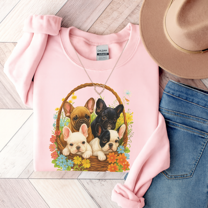 Frenchie Puppy Basket Sweatshirt