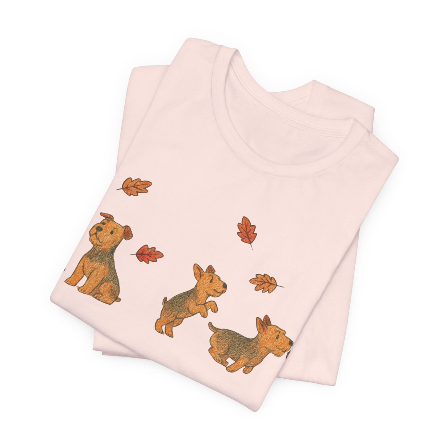 Airedale Terrier Chasing Leaves TShirt