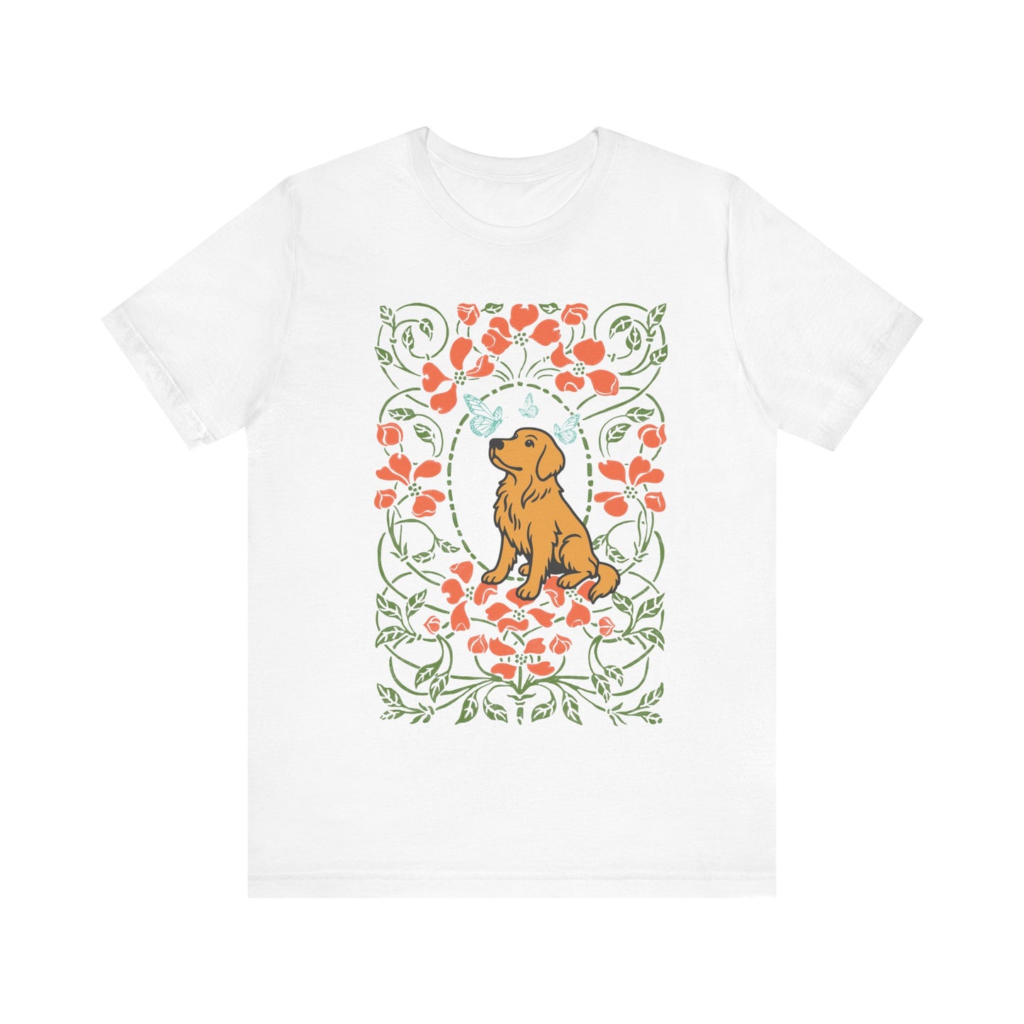 Golden Retriever Butterflies Frame TShirt