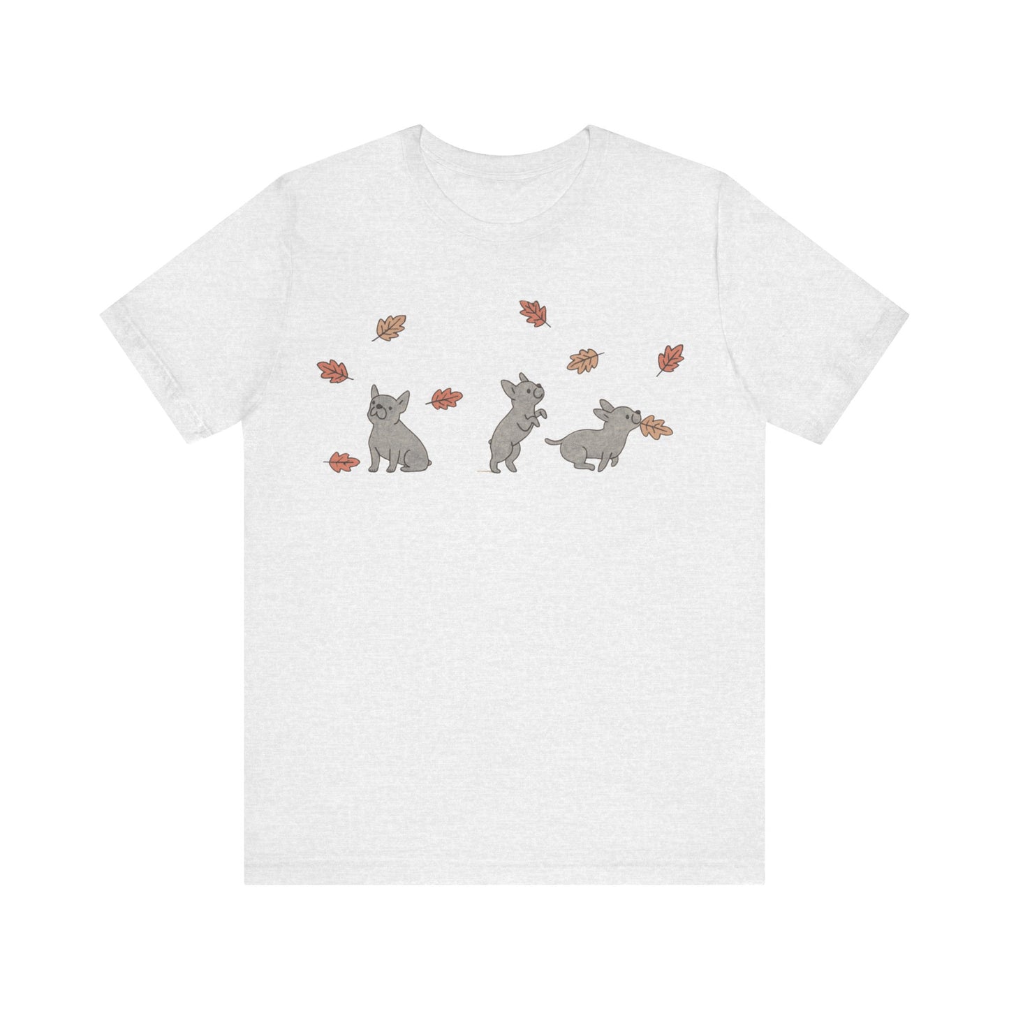 Black Frenchie Chasing Leaves TShirt
