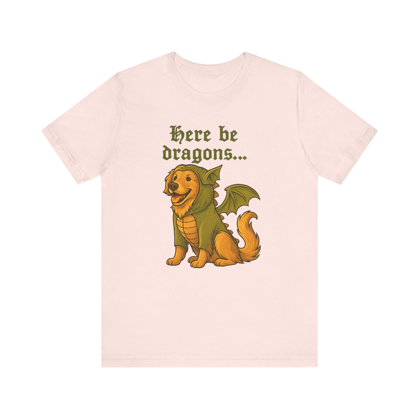 Golden Retriever Here Be Dragons TShirt
