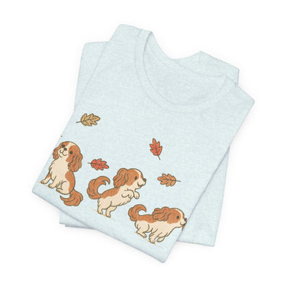 Blenheim Cavalier Chasing Leaves TShirt