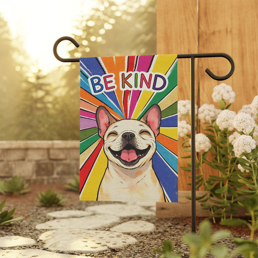 Personalized Frenchie Colorful Be Kind Yard Flag