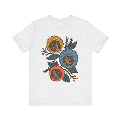 Black Tan Cavalier Sleeping Flowers TShirt