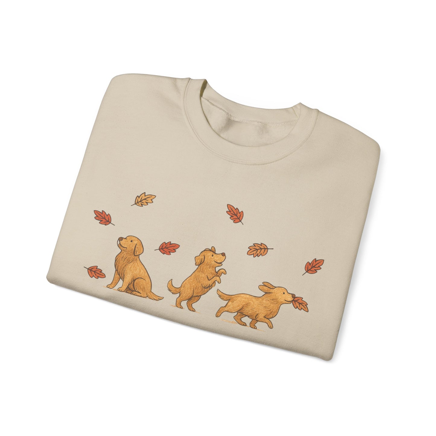Golden Retriever Chasing Leaves Sweatshirt