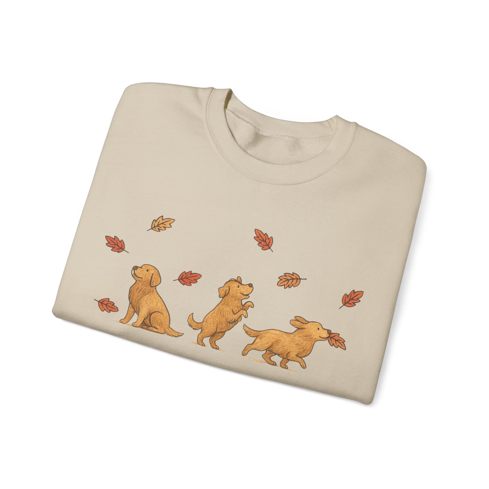 Golden Retriever Chasing Leaves Sweatshirt