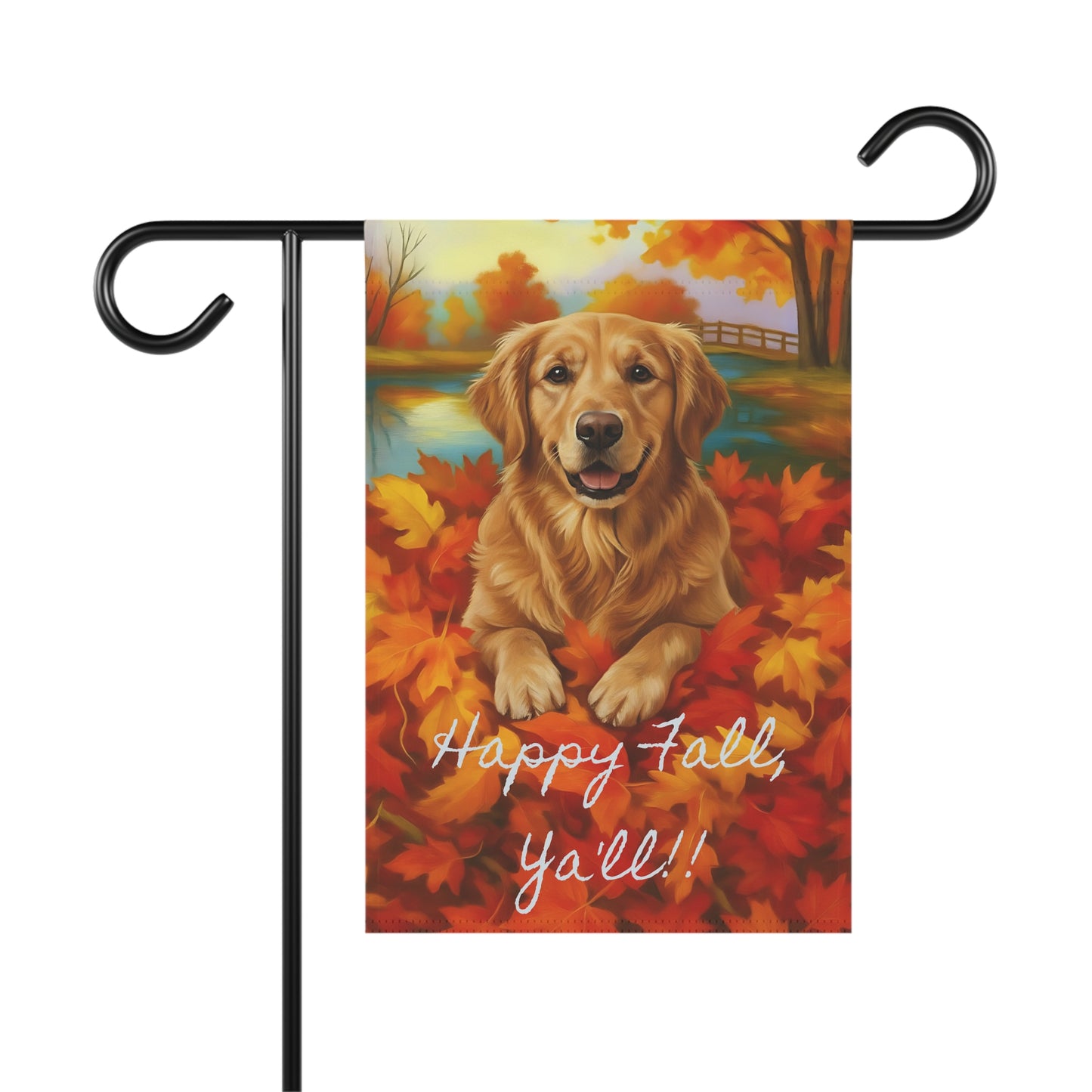 Golden Retriever Fall Ya'll Garden Flag