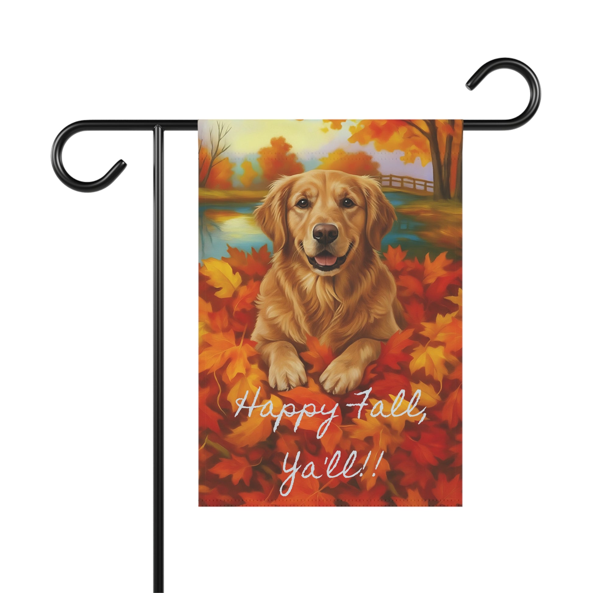 Golden Retriever Fall Ya'll Garden Flag