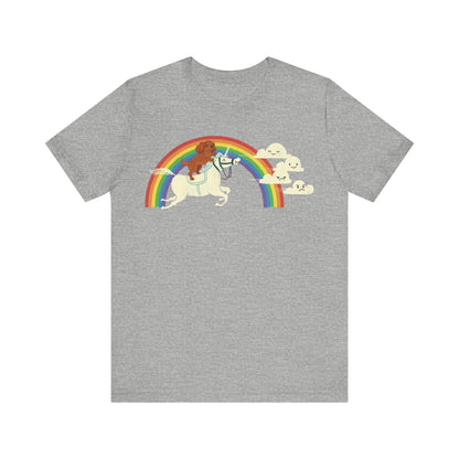 Rainbow Unicorn Ruby Cavalier Tshirt