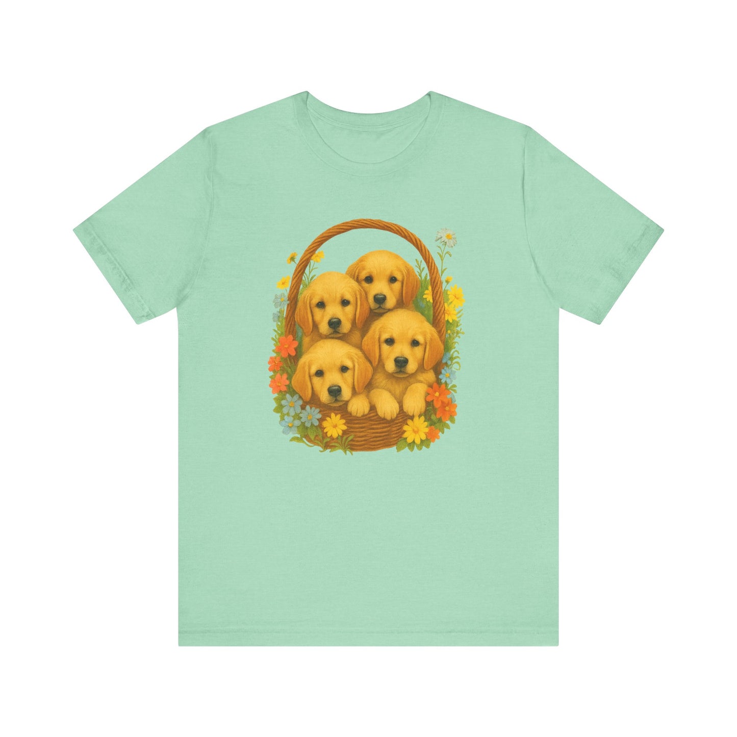Puppy Basket Golden Retriever Tshirt