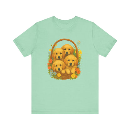 Puppy Basket Golden Retriever Tshirt