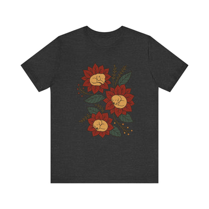 Golden Retriever Holiday Flowers Sleeping TShirt
