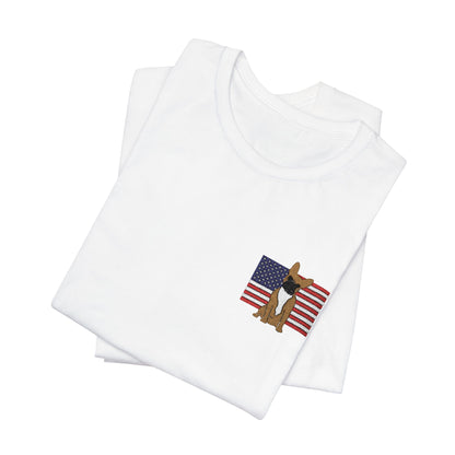 Embroidered Flag Fawn Frenchie TShirt