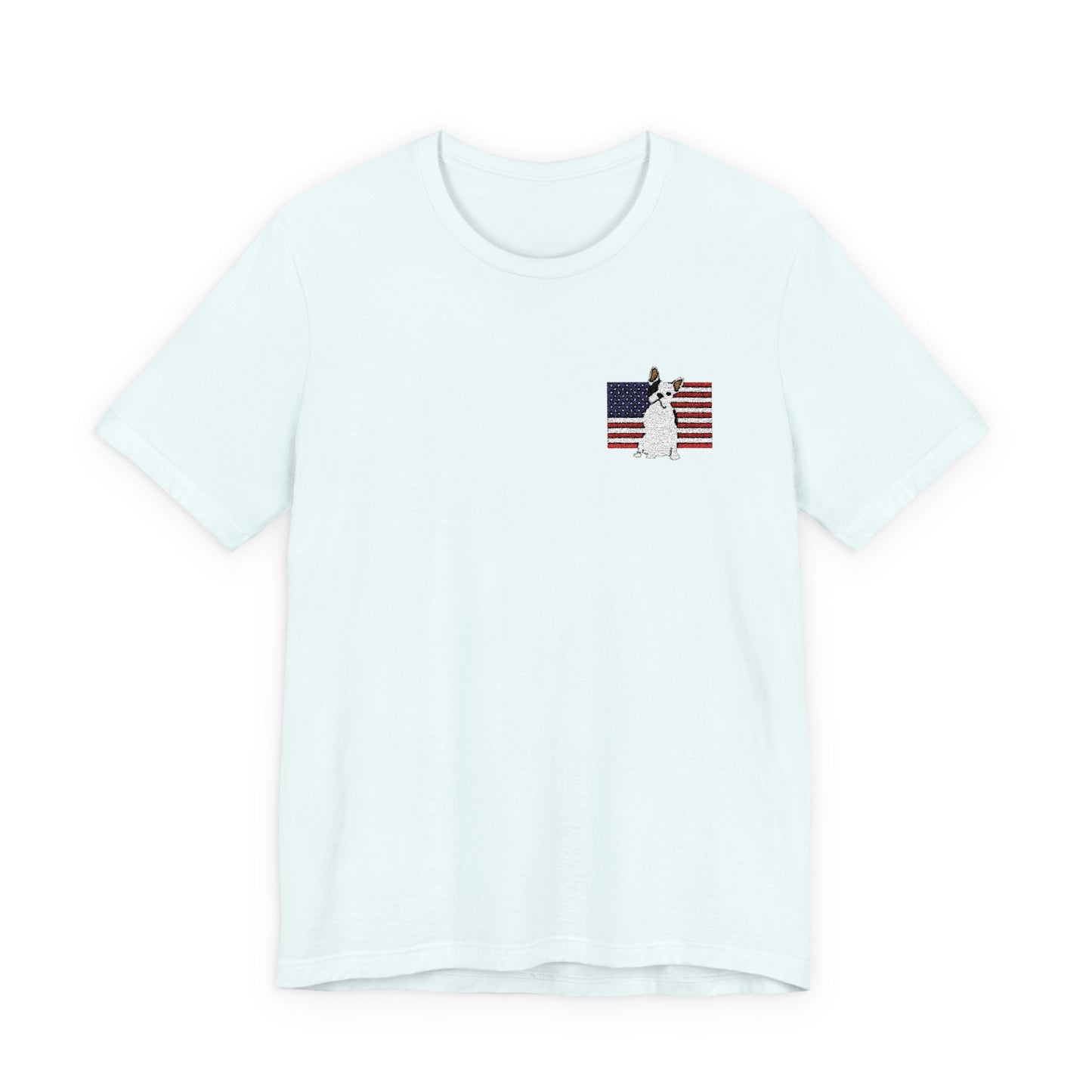 Embroidered Flag Piebald Frenchie TShirt