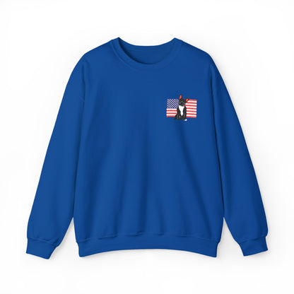 Embroidered Flag Black Frenchie Sweatshirt