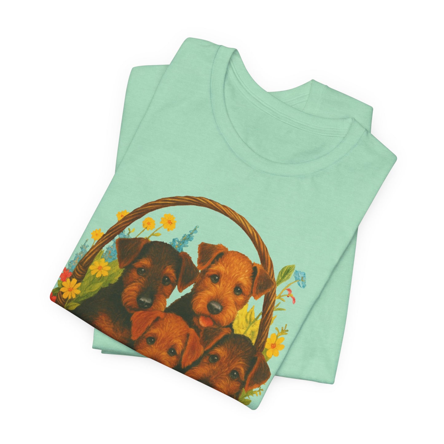 Airedale Terrier Puppy Basket TShirt