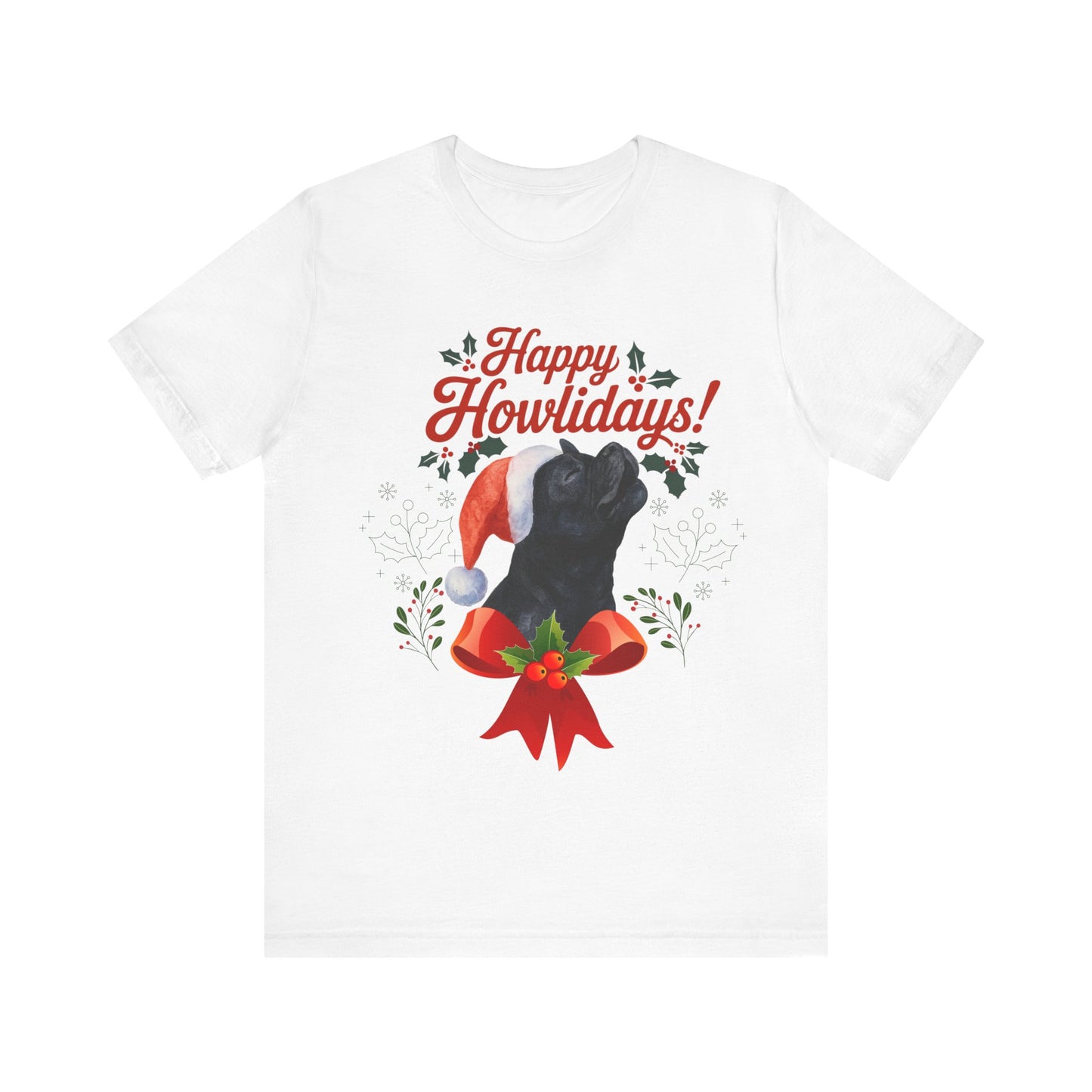 Black French Bulldog Happy Howlidays TShirt