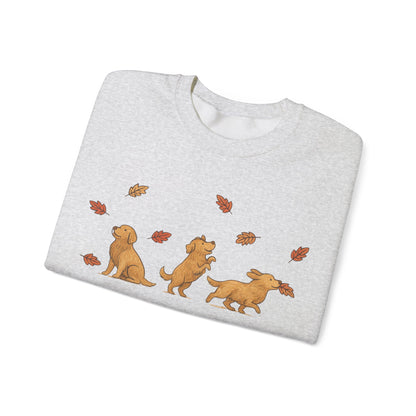 Golden Retriever Chasing Leaves Sweatshirt