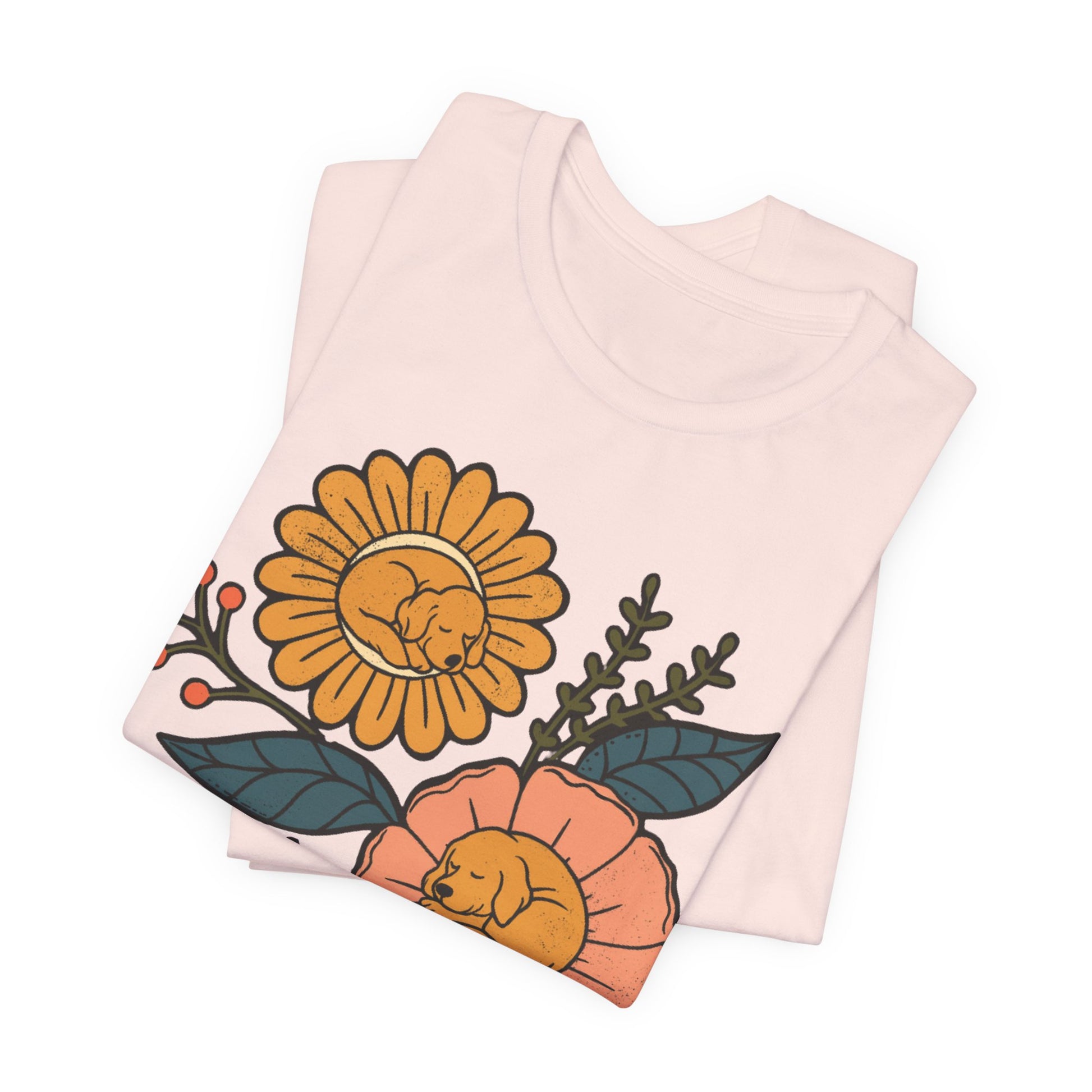 Golden Retriever Sleeping Flowers TShirt