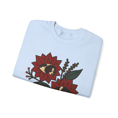 Tricolor Cavalier Christmas Flower Sweatshirt