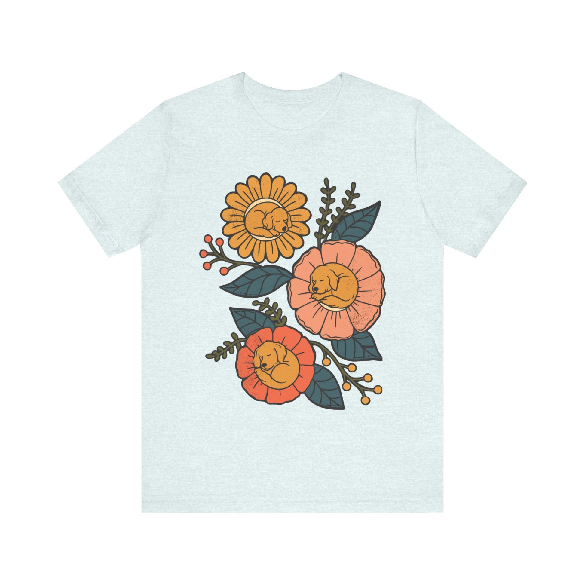 Golden Retriever Sleeping Flowers TShirt