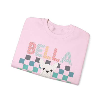White Frenchie Checkered Sweatshirt