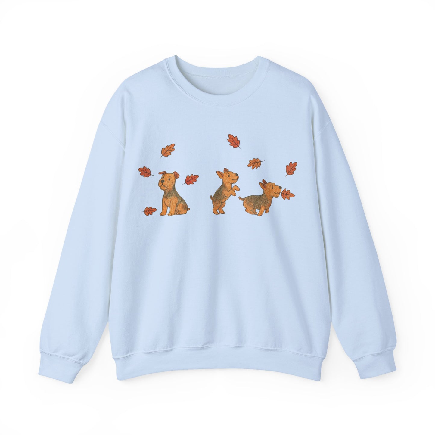 Airedale Terrier Chasing Leaves Sweatshirt