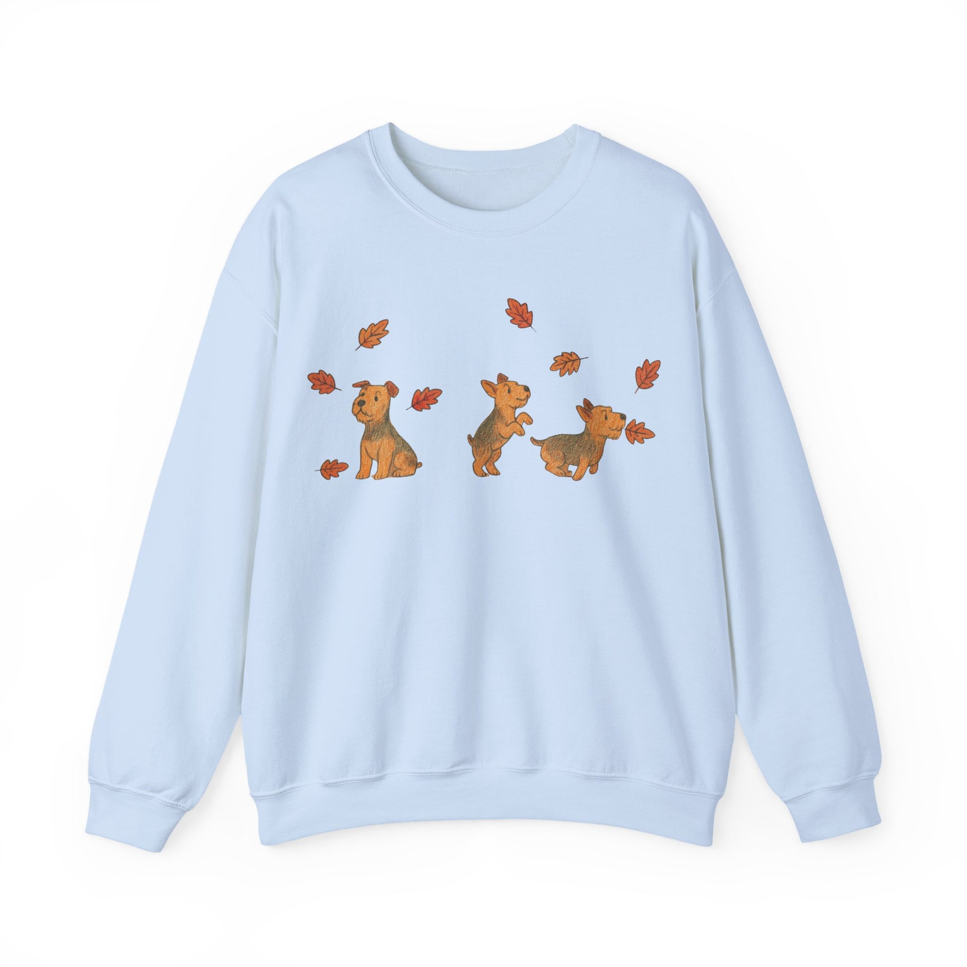 Airedale Terrier Chasing Leaves Sweatshirt