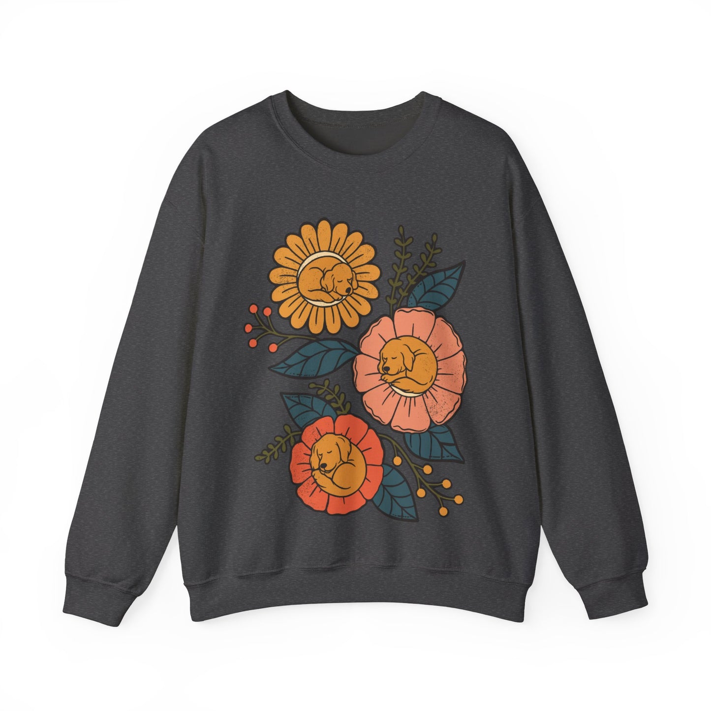 Golden Retriever Sleeping Flowers Sweatshirt