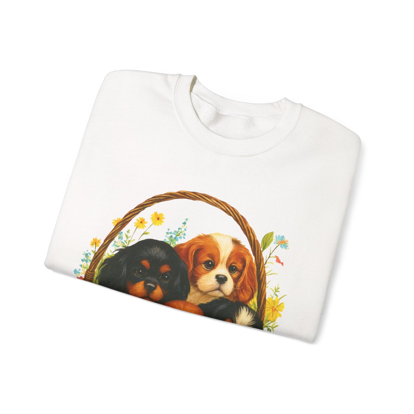 Cavalier Puppy Basket Sweatshirt